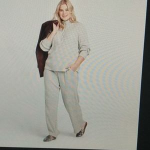 Plus size knit pant and sweater set